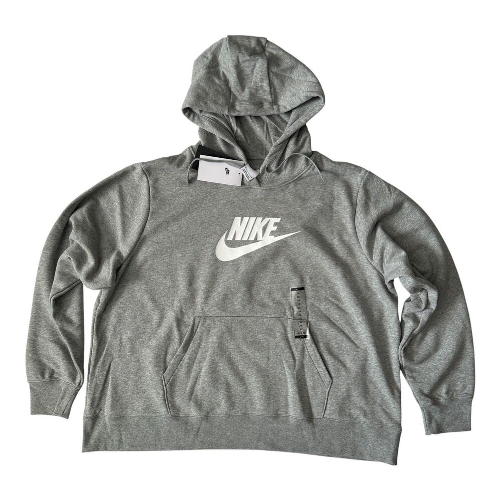 NWT NIKE Women's Hoodie Sweatshirt Gray Plus Size 1X 2X 3X